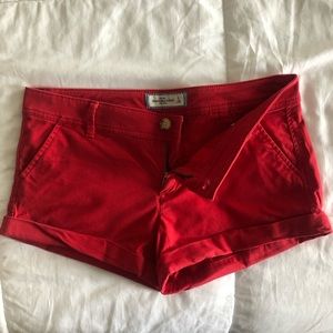 Red Abercrombie Chino Shorts